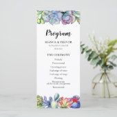 Succulente cactus waterverf programmakaart (Staand voorkant)