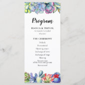 Succulente cactus waterverf programmakaart (Voorkant)