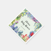 Succulente cactus waterverf servet (Hoek)