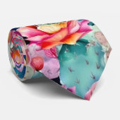 Succulente cactus woestijn plant waterverf floraal stropdas (Opgerold)