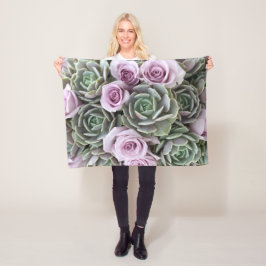 Succulente Echeverias en Rozen Vluchten Blanket Fleece Deken