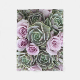 Succulente Echeverias en Rozen Vluchten Blanket Fleece Deken