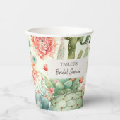 Succulente en Cactus Bloemen Papieren Bekers (Voorkant)