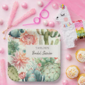 Succulente en Cactus Bloemen Papieren Bordje (Feest)