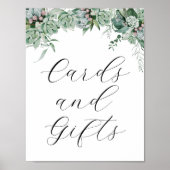 Succulente en Eucalyptus Kaarten en cadeaubonzen Poster (Voorkant)