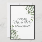 Succulente Eucalyptus Leaves Engagement Party Kaart (Achterkant)