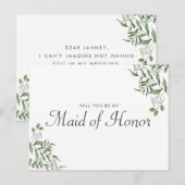 Succulente Eucalyptus verlaat het voorstel van de  Uitnodiging Briefkaart (Voorkant / Achterkant)