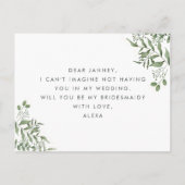 Succulente Eucalyptus verlaat het voorstel van de  Uitnodiging Briefkaart (Achterkant)