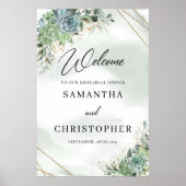 Succulente eucalyptus Welkom bij het repetitiebord Poster (Voorkant)