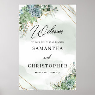 Succulente eucalyptus Welkom bij het repetitiebord Poster