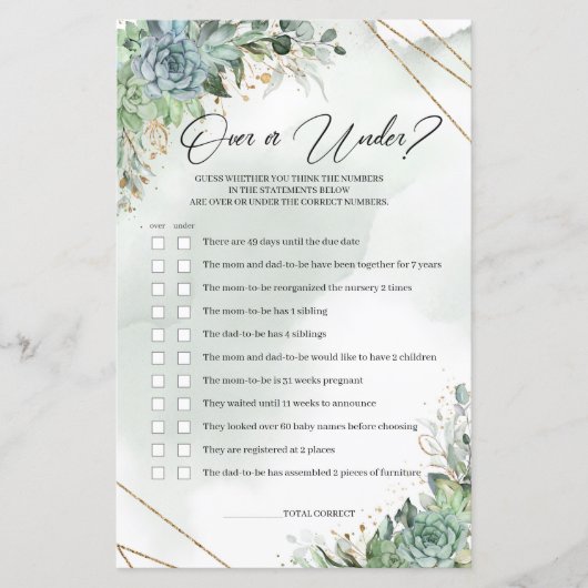 Succulente eucalyptusgoud gedurende of onder baby  (Voorkant)