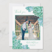 Succulente foto bedankt u + ruimte voor schrifteli notitiekaartje (Voorkant)