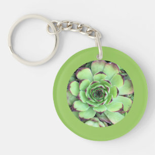 Succulente foto groene rand van Leaf Sleutelhanger
