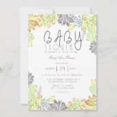 Succulente gelukzaligheid Waterverf | Baby shower Kaart (Voorkant)