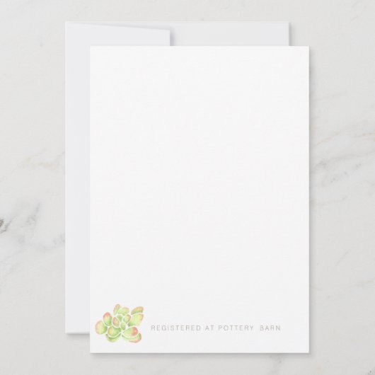 Succulente gelukzaligheid Waterverf | Baby shower Kaart (Achterkant)