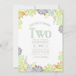 Succulente gelukzaligheid Waterverf | Verjaardagsf Kaart