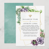 Succulente Geometrische virtuele weduwslijst Aankondiging (Voorkant / Achterkant)