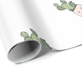 Succulente glimlaingscactus in roze bloempot cadeaupapier (Rol Hoek)
