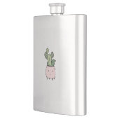 Succulente glimlaingscactus in roze bloempot flacon (Links)