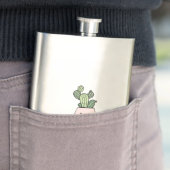 Succulente glimlaingscactus in roze bloempot flacon (Voorbeeld)