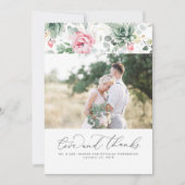 Succulente Greenery Elegant Pink Weddenschap Bedankkaart (Voorkant)