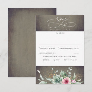 Succulente Greenery en roze Flowers Wedding RSVP