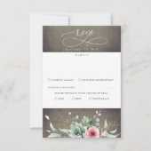Succulente Greenery en roze Flowers Wedding RSVP Kaartje (Voorkant)