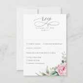 Succulente Greenery en roze Flowers Wedding RSVP Kaartje (Voorkant)