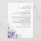 Succulente Greenery Gold Leaves Wedding Details En Informatiekaartje (Voorkant)