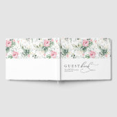 Succulente Greenery Pink Flowers Boho Wedding Gastenboek (Volledig)