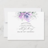 Succulente Greenery Silver Bridesmaid Voorstel Kaart (Voorkant)