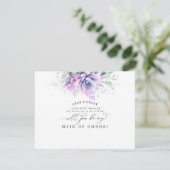 Succulente Greenery Silver Bridesmaid Voorstel Kaart (Staand voorkant)