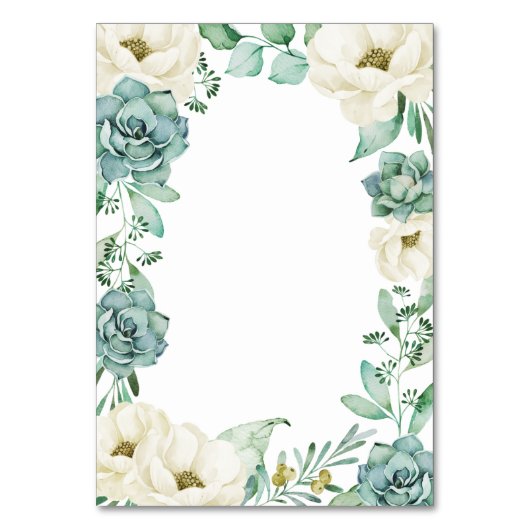 Succulente Ivoor Waterverf Bruiloft Behuizing Kaar Kaart (Achterkant)