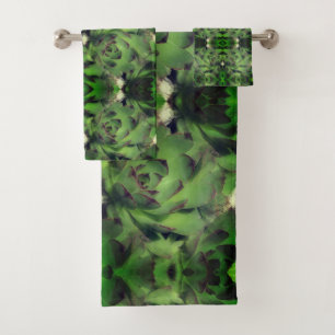 Succulente kippen en Abstracte kippen Bad Handdoek