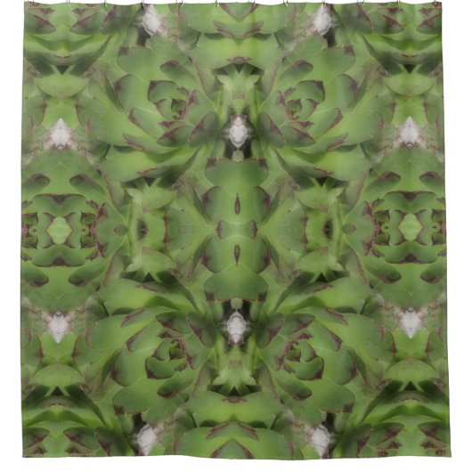 Succulente kippen en Abstracte kippen Douchegordijn (Voorkant)