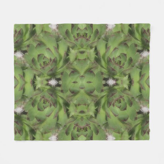 Succulente kippen en Abstracte kippen Fleece Deken (Voorkant (Horizontaal))