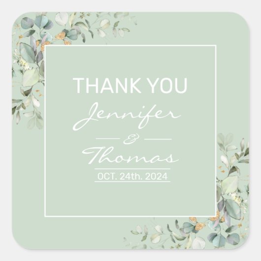 Succulente kleur, legant minimalis Square Sticker (Voorkant)