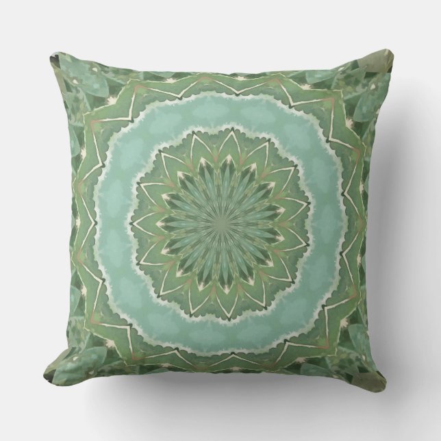 Succulente Mandala Kussen (Voorkant)