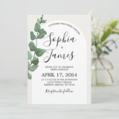 Succulente Moderne Boog Bruiloft Uitnodiging (Staand voorkant)