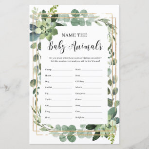 Succulente naam van het baby shower-wild van babyd
