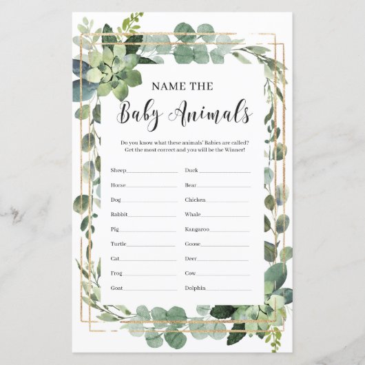 Succulente naam van het baby shower-wild van babyd (Voorkant)