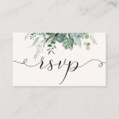 Succulente online Eucalyptus Wedding RSVP-kaart Informatiekaartje (Achterkant)