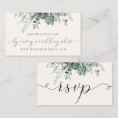 Succulente online Eucalyptus Wedding RSVP-kaart Informatiekaartje (Voorkant / Achterkant)