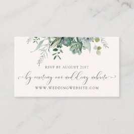 Succulente online Eucalyptus Wedding RSVP-kaart Informatiekaartje
