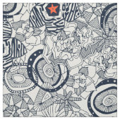 succulente oranje ster stof (Swatch)