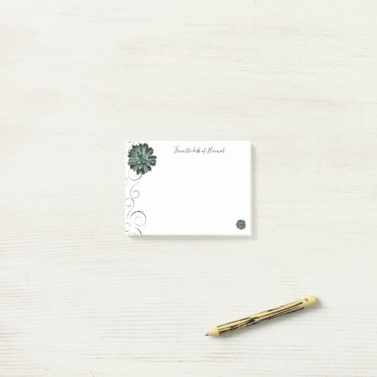 Succulente persoonlijke notities post-it® notes (Op bureau)