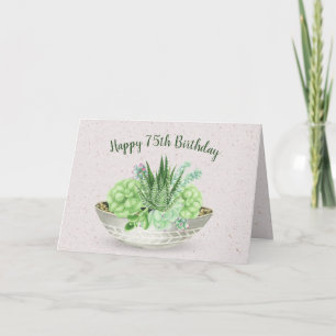Succulente plant op terrazzo ter gelegenheid van 7 kaart