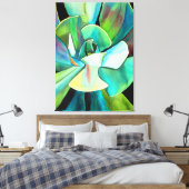 Succulente plant waterverf schilderkunst canvas afdruk (Insitu (Slaapkamer))