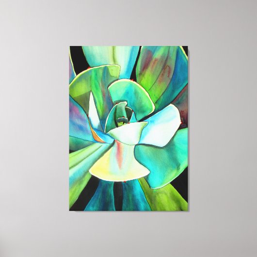 Succulente plant waterverf schilderkunst canvas afdruk (Voorkant)
