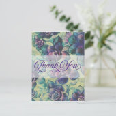 #Succulente Planten Dank u wel in Paars en Groenen Briefkaart (Staand voorkant)